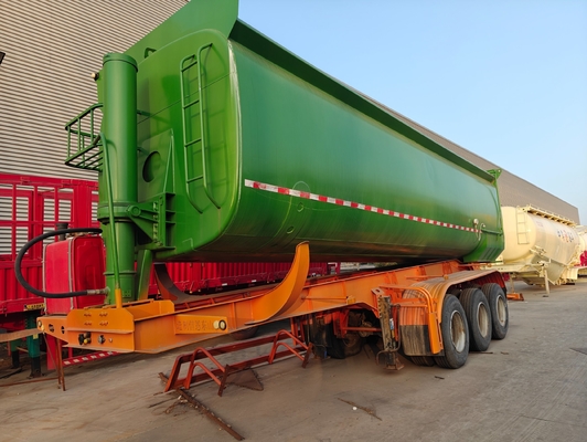 3 Ejes 35/40/45 Cbm 40 50 60 80 toneladas Camión de desvío de extremo hidráulico