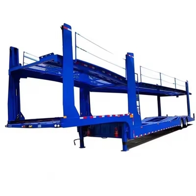 Accesorios de transporte de dos ejes de carga media SUV de una rueda esqueleto de lecho plano auto-desplazación de volcado de automóvil camión de transporte semi-remolque
