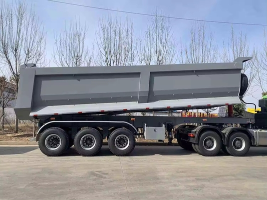 Capacidad del motor de 4-6L 6×4 rueda motriz en forma de U remolque trasero con inclinación remolque semirremolque