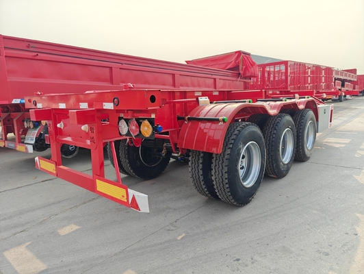 50 80 toneladas Contenedor de transporte de mercancías Remolque de camión de cama plana Semirremolque 40 FT 20 FT 2 3 4 Ejes Remolque de cama plana