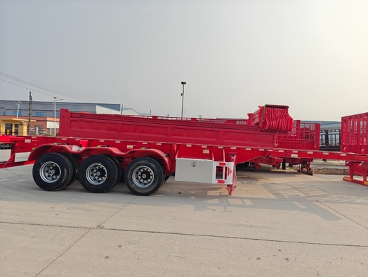 50 80 toneladas Contenedor de transporte de mercancías Remolque de camión de cama plana Semirremolque 40 FT 20 FT 2 3 4 Ejes Remolque de cama plana