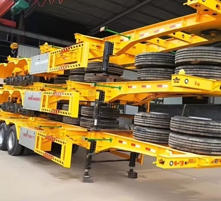 Capacidad de carga de 50 T 40 FT Chasis esqueleto Semirremolque para el transporte de contenedores