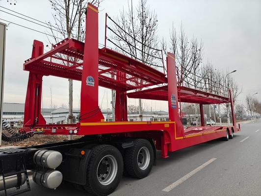 Remolque de transporte de vehículos con suspensión mecánica de acero con dispositivo de protección por iniciativa de seguridad