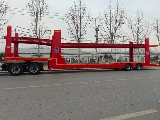 Suspensión mecánica de acero 2-3ejes Tractor de transporte remolque de doble cubierta remolque de transporte de automóviles para automóviles 6/8/10 transporte