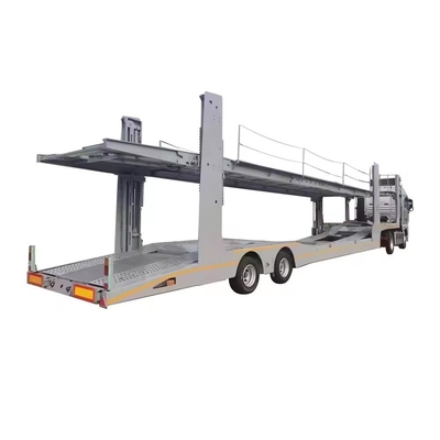 Accesorios de transporte de dos ejes de carga media SUV de una rueda esqueleto de lecho plano auto-desplazación de volcado de automóvil camión de transporte semi-remolque