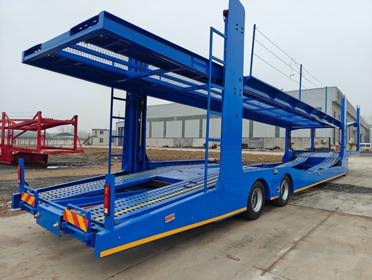 Accesorios de transporte de dos ejes de carga media SUV de una rueda esqueleto de lecho plano auto-desplazación de volcado de automóvil camión de transporte semi-remolque