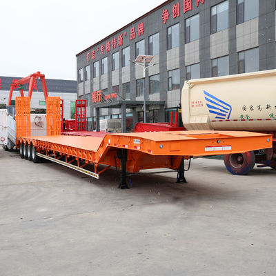 Autodumping 4 Eje Lowboy puede extenderse semirremolque de lecho bajo Un año de servicio postventa