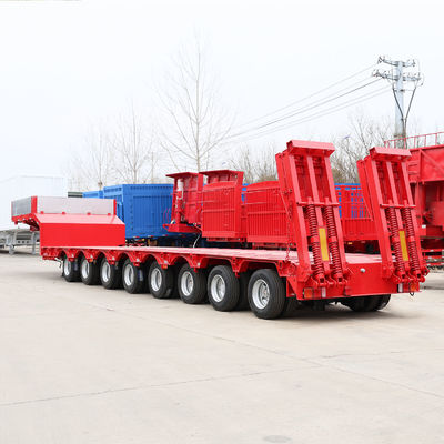 Autodumping 4 Eje Lowboy puede extenderse semirremolque de lecho bajo Un año de servicio postventa