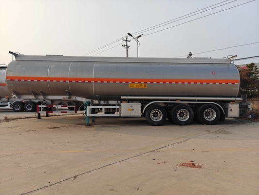 Material de acero 3 ejes camión remolque de aluminio semirremolque transporte de petróleo tanque de combustible