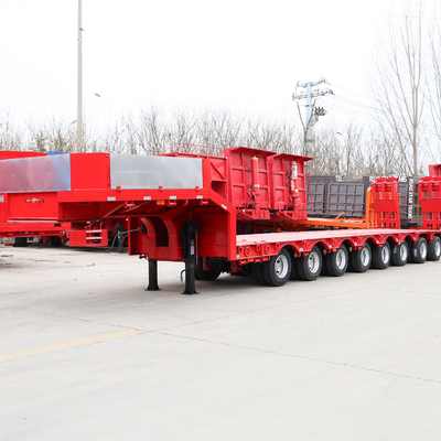 40t 50t 60t 100t Cuello de ganso Lowboy Baja Cama Semi-remolque Dimensiones de Cama Baja Remolque de camión