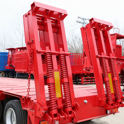 3 Ejes 60 toneladas 100 toneladas 18 metros Eje de baja altura Lowboy Eje de baja altura Camión de baja altura Semi remolque ISO9001 Aprobado