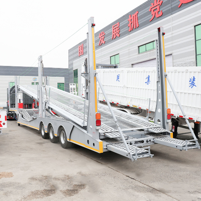 Semiremolque de cama baja y de cama plana de 50 toneladas de capacidad de carga para transporte de carga pesada
