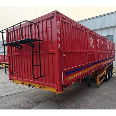 Suspensión de resorte de hojas 3 Ejes Caja de carga Semirremolque para transporte de animales de 12 ruedas