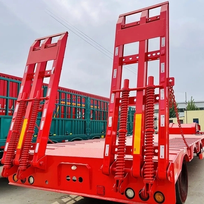 Categoría de carga pesada Triaxle 50 60 toneladas Lowboy remolques de cama baja Semi camión remolque de cama baja