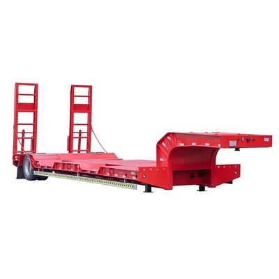 4 ejes de acero de cama baja semirremolque para 80 T 120 T Lowboy de cuello de ganso camión remolque