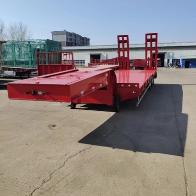 4 ejes de acero de cama baja semirremolque para 80 T 120 T Lowboy de cuello de ganso camión remolque